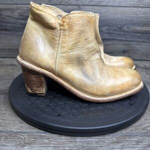 Roan by Bed Stu Leather Boots Womens 6 Tan Brown Ankle Booties Zip